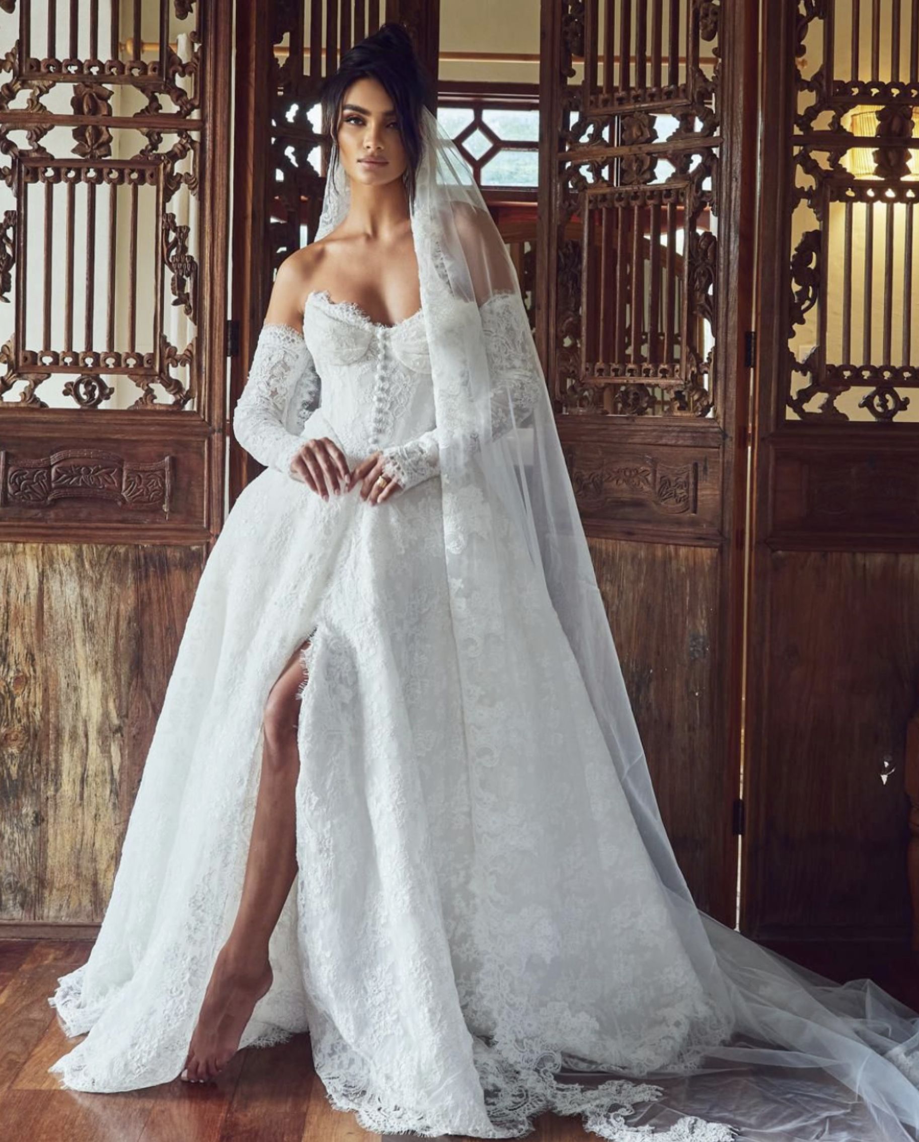 bronwen - lace wedding gown by Champery Couture now at Pearl Bridal - front facing image